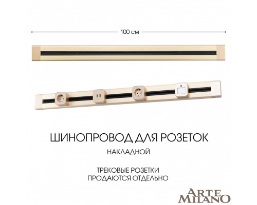 Основное фото Накладной шинопровод Arte Milano Am-track-sockets 382301TO/100 Gold: Купить в Интернет магазин освещения GCSVET.RU