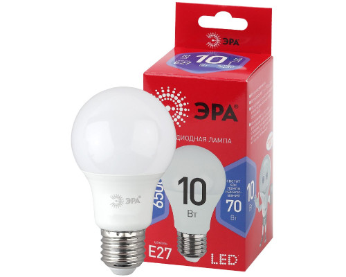 Основное фото Светодиодная лампочка Эра LED A60-10W-865-E27 R Б0045324: Купить в Интернет магазин освещения GCSVET.RU