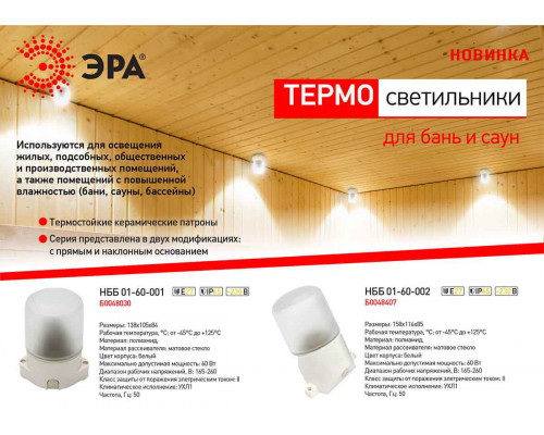 Дополнительное фото Светильник настенный ЭРА НББ 01-60-002 Б0048407: Купить в Интернет магазин освещения GCSVET.RU