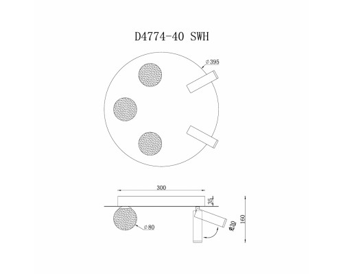 Дополнительное фото Люстра потолочная iLedex Telescope D4774-40 SWH: Купить в Интернет магазин освещения GCSVET.RU