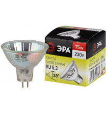 Лампочка тип галогенновая Эра GU5.3 75W 3000K GU5.3-JCDR (MR16) -75W-230V-CL C0027366