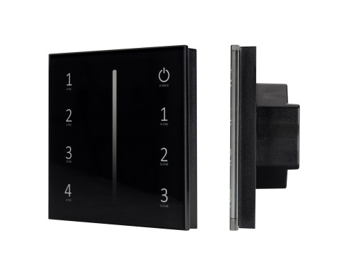 Основное фото Панель Arlight Sens Smart-P17-Dim Black (230V, 4 зоны, 2.4G) 028129: Купить в Интернет магазин освещения GCSVET.RU