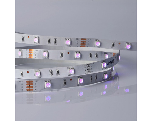 Основное фото Лента светодиодная Uniel ULS-M22-5050-30LED/m-10mm-IP20-DC12V-7,2W/m-5M-RGB PROFI катушка в герметичной упаковке: Купить в Интернет магазин освещения GCSVET.RU