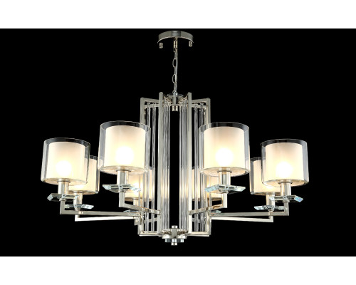 Дополнительное фото Люстра подвесная Crystal Lux Nicolas NICOLAS SP-PL8 NICKEL/WHITE: Купить в Интернет магазин освещения GCSVET.RU