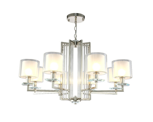 Дополнительное фото Люстра подвесная Crystal Lux Nicolas NICOLAS SP-PL8 NICKEL/WHITE: Купить в Интернет магазин освещения GCSVET.RU