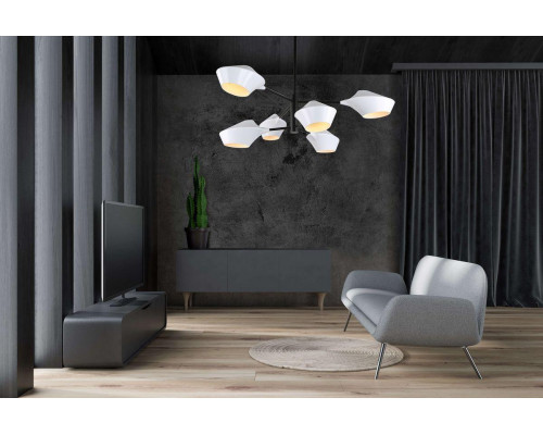 Дополнительное фото Люстра подвесная Lumina Deco Romina LDP 6037-6 WT+BK: Купить в Интернет магазин освещения GCSVET.RU