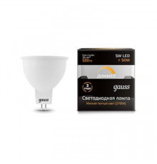 Светодиодная лампа для диммера Gauss GU5.3 5W 3000K матовая 101505105-D