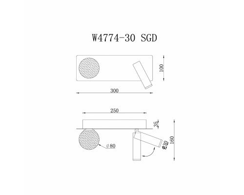 Дополнительное фото Светильник настенный iLedex Telescope W4774-30 SGD: Купить в Интернет магазин освещения GCSVET.RU