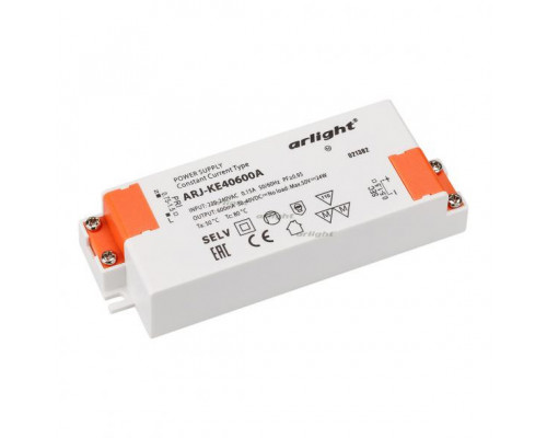 Основное фото Сетевой адаптер Arlight ARJ-KE40600A (24W, 600mA, PFC) 021382: Купить в Интернет магазин освещения GCSVET.RU