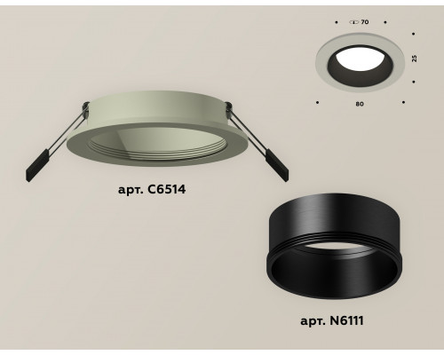 Дополнительное фото Светильник встраиваемый Ambrella Light Techno XC6514002 (C6514, N6111): Купить в Интернет магазин освещения GCSVET.RU