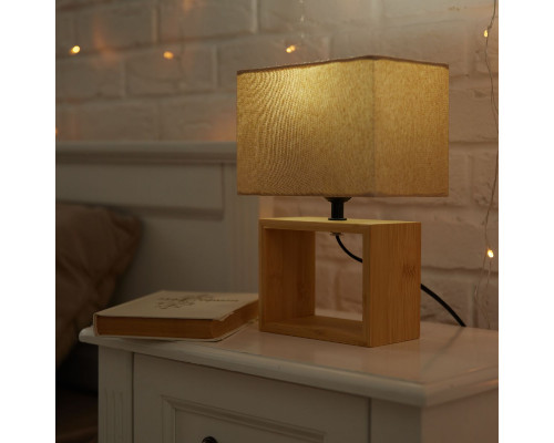 Дополнительное фото Лампа настольная Uniel UML-B401 E27 LIGHT GREY/WOOD UL-00010956: Купить в Интернет магазин освещения GCSVET.RU