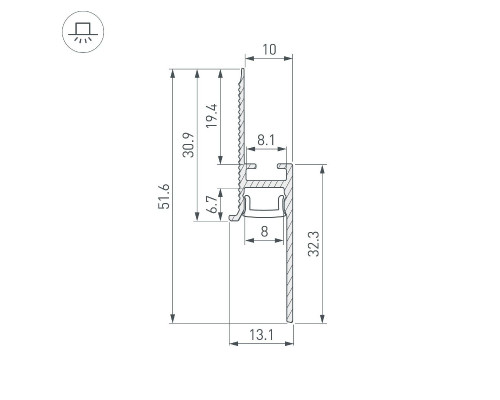 Дополнительное фото Профиль Arlight PLINTUS-FANTOM-BENT-H20-SIDE-2000 WHITE 043674: Купить в Интернет магазин освещения GCSVET.RU