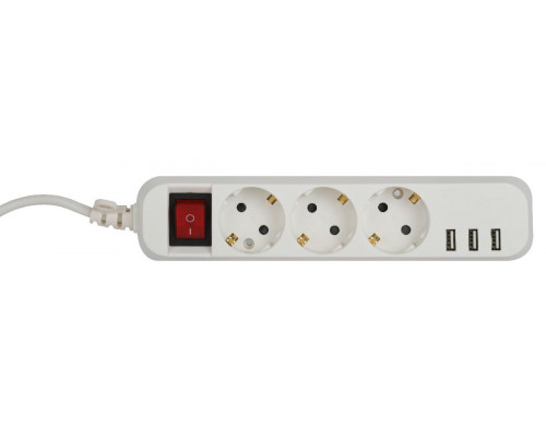 Дополнительное фото Удлинитель электрический Эра U-3es-3m-USB Б0052901: Купить в Интернет магазин освещения GCSVET.RU