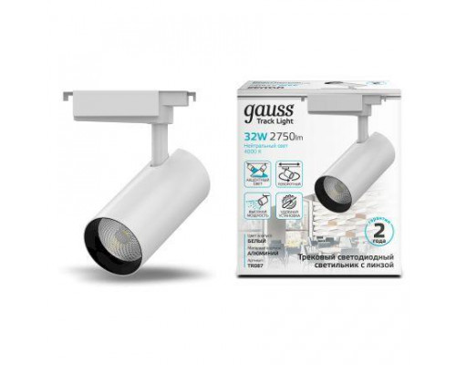Дополнительное фото Светильник трековый LED Gauss Track Light Led TR087: Купить в Интернет магазин освещения GCSVET.RU
