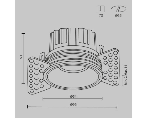 Дополнительное фото Светильник встраиваемый Maytoni Technical Downlight Round DL058-7W3K-TRS-B: Купить в Интернет магазин освещения GCSVET.RU