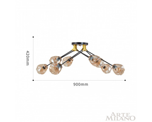 Дополнительное фото Люстра потолочная Arte Milano Amalfi 252588/8 Br: Купить в Интернет магазин освещения GCSVET.RU