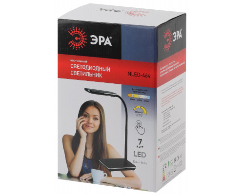 Дополнительное фото Лампа настольная ЭРА NLED-464-7W-BK Б0033307: Купить в Интернет магазин освещения GCSVET.RU