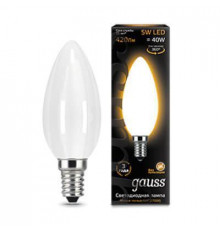 Филаментная лампа светодиодная Gauss E14 5W 2700К матовая 103201105
