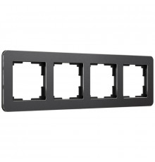 Рамка на 4 поста Werkel Platinum черный алюминий 4690389184512 W0042608