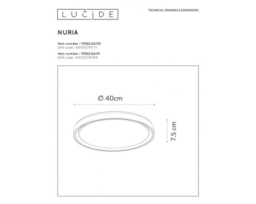 Дополнительное фото Светильник потолочный Lucide Nuria 79182/24/31: Купить в Интернет магазин освещения GCSVET.RU