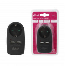 Адаптер 1 гнездо + 2 USB порта на евро вилку Duwi 27419 3