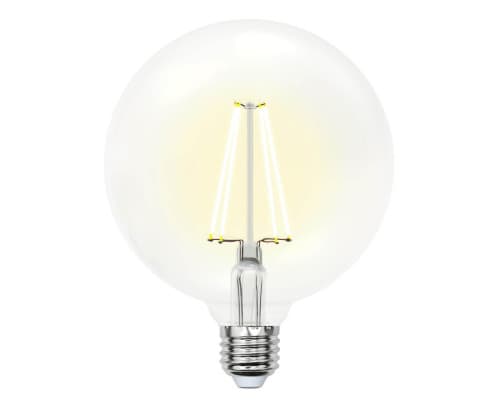 Основное фото Филаментная лампа светодиодная (10534) Uniel E27 10W 3000K прозрачная LED-G125-10W/WW/E27/CL PLS02WH: Купить в Интернет магазин освещения GCSVET.RU