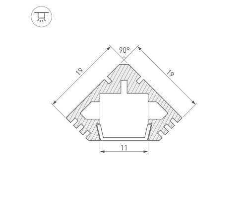 Дополнительное фото Профиль Arlight PDS45-T-2000 012053: Купить в Интернет магазин освещения GCSVET.RU