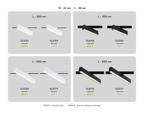 Дополнительное фото Светильник трековый (однофазный) Ambrella Light Track System GL6769: Купить в Интернет магазин освещения GCSVET.RU