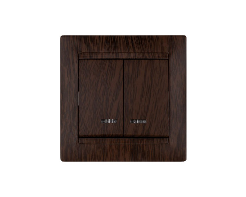Дополнительное фото Выключатель двухклавишный с подсветкой Лама TDM Electric SQ1815-0405: Купить в Интернет магазин освещения GCSVET.RU