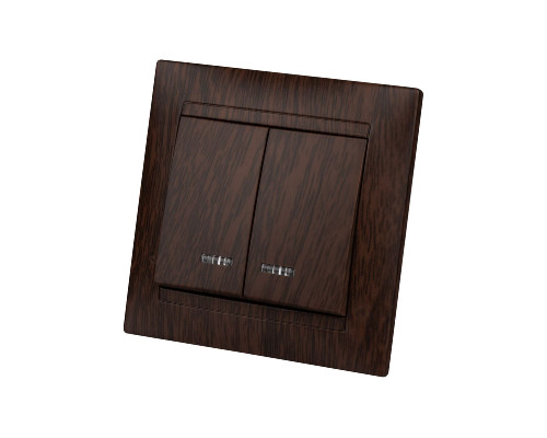 Дополнительное фото Выключатель двухклавишный с подсветкой Лама TDM Electric SQ1815-0405: Купить в Интернет магазин освещения GCSVET.RU
