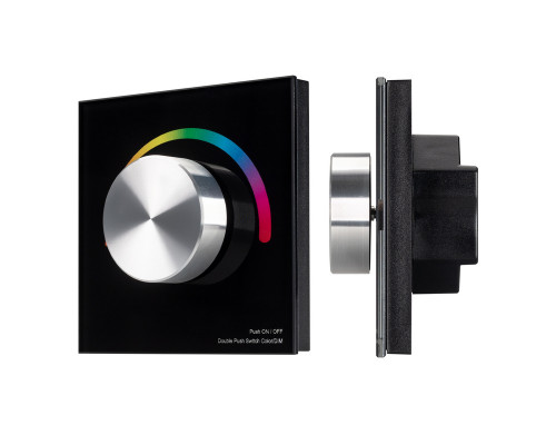 Основное фото Панель Arlight Smart-P5-RGB-G-IN Black (3V, Rotary, 2.4G) 033757: Купить в Интернет магазин освещения GCSVET.RU