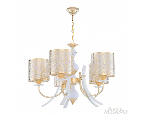 Дополнительное фото Люстра подвесная Arte Milano Florentia-6067 306067/5 Wh/Gd: Купить в Интернет магазин освещения GCSVET.RU