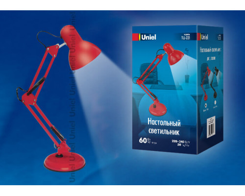 Дополнительное фото Лампа настольная (UL-00002121) Uniel TLI-221 Red E27: Купить в Интернет магазин освещения GCSVET.RU