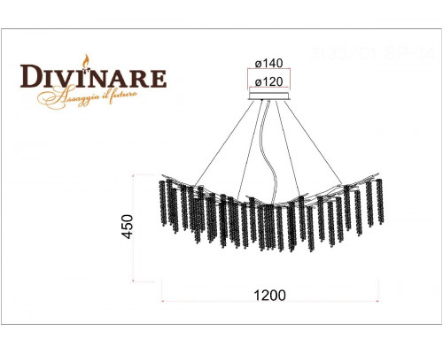 Дополнительное фото Люстра подвесная Divinare Salice 3133/01 SP-14: Купить в Интернет магазин освещения GCSVET.RU