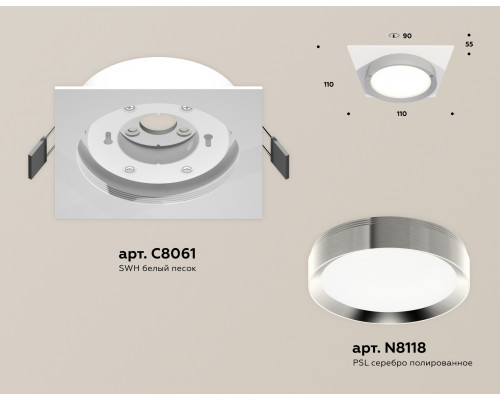 Дополнительное фото Светильник встраиваемый Ambrella Light Techno Spot XC8061003 (C8061, N8118): Купить в Интернет магазин освещения GCSVET.RU
