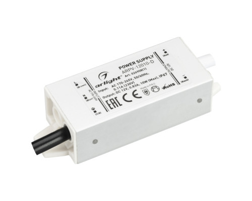 Основное фото Сетевой адаптер Arlight ARPV-12010-D 12V 10W IP67 0,83A 026908(1): Купить в Интернет магазин освещения GCSVET.RU