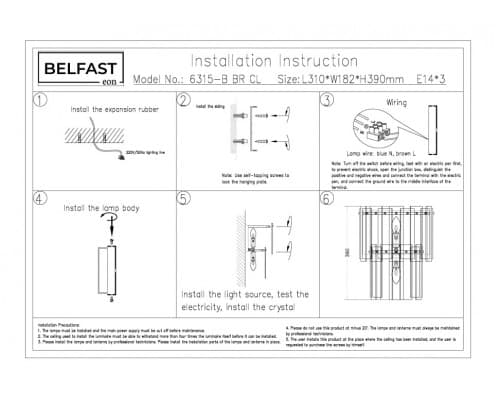 Дополнительное фото Светильник настенный Belfast Harland 6315-B BR CL: Купить в Интернет магазин освещения GCSVET.RU