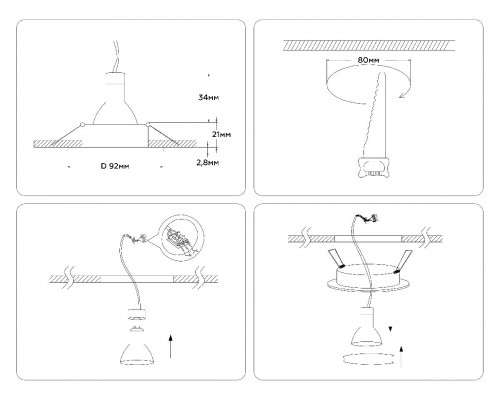Дополнительное фото Светильник встраиваемый Ambrella Light Standard Tech A8923: Купить в Интернет магазин освещения GCSVET.RU
