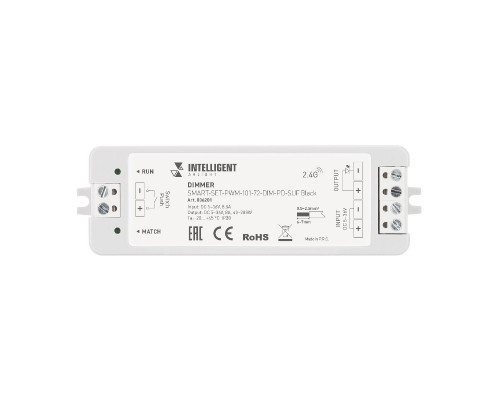 Дополнительное фото Диммер Arlight SMART-SET-PWM-101-72-DIM-PD-SUF Black (5-36V, 1x8A, x4, ПДУ 13кн, 2.4G) 036201: Купить в Интернет магазин освещения GCSVET.RU