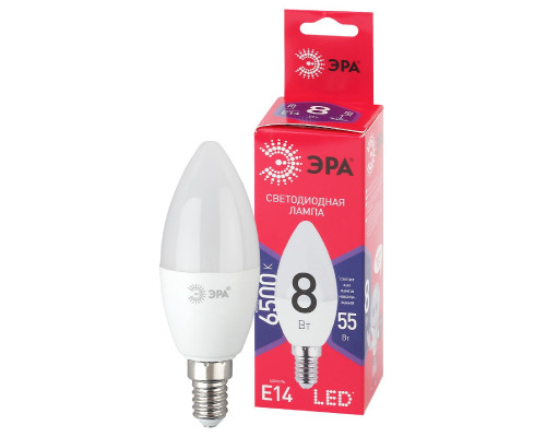 Основное фото Светодиодная лампочка Эра LED B35-8W-865-E14 R Б0045341: Купить в Интернет магазин освещения GCSVET.RU