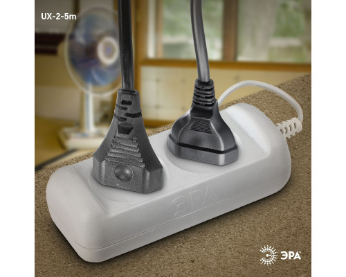 Дополнительное фото Удлинитель электрический Эра UX-2-5m Б0038559: Купить в Интернет магазин освещения GCSVET.RU