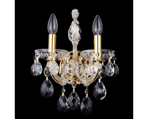 Основное фото Настенный светильник Crystal Lux Isabel AP2 Gold/Transparent: Купить в Интернет магазин освещения GCSVET.RU