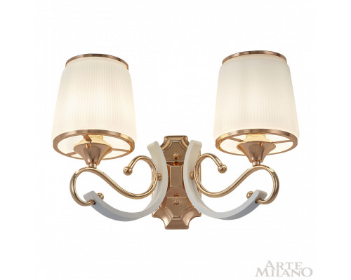 Дополнительное фото Настенный светильник Arte Milano Florentia-3857 303857/2W Wh/Gd: Купить в Интернет магазин освещения GCSVET.RU