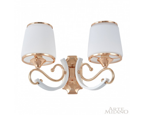 Дополнительное фото Настенный светильник Arte Milano Florentia-3857 303857/2W Wh/Gd: Купить в Интернет магазин освещения GCSVET.RU