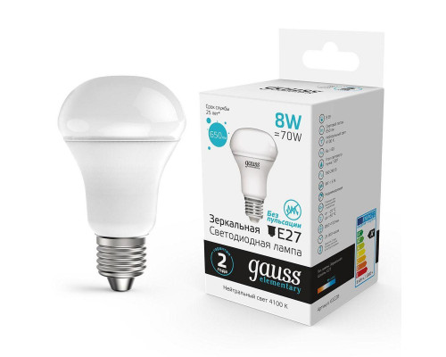 Основное фото Светодиодная лампочка Gauss Elementary R63 63228: Купить в Интернет магазин освещения GCSVET.RU