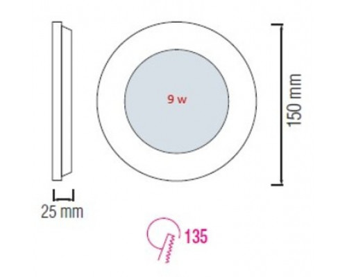Дополнительное фото Светильник встраиваемый Horoz Electric SLIM-9  056-003-0009 9W 2700K HRZ33002849: Купить в Интернет магазин освещения GCSVET.RU