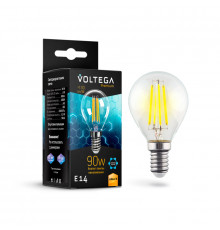 Филаментная лампа светодиодная Voltega E14 7W 2800K шар прозрачный VG10-G45E14warm9W-F 7136