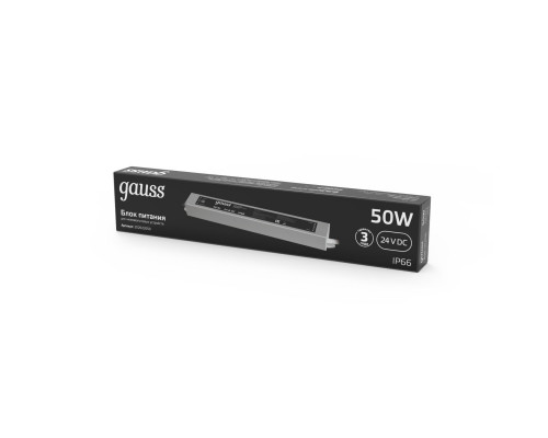 Дополнительное фото Блок питания Gauss 50Вт DC24 IP66 202022050: Купить в Интернет магазин освещения GCSVET.RU