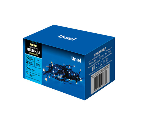 Дополнительное фото Светодиодная гирлянда Uniel (UL-00007304) теплый белый ULD-S0500-050/DGA Warm White IP20: Купить в Интернет магазин освещения GCSVET.RU