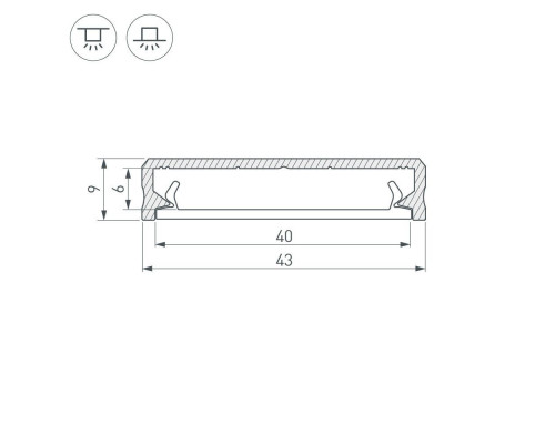 Дополнительное фото Алюминиевый профиль Arlight ALM-FLAT-S-2020 ANOD 026713(1): Купить в Интернет магазин освещения GCSVET.RU